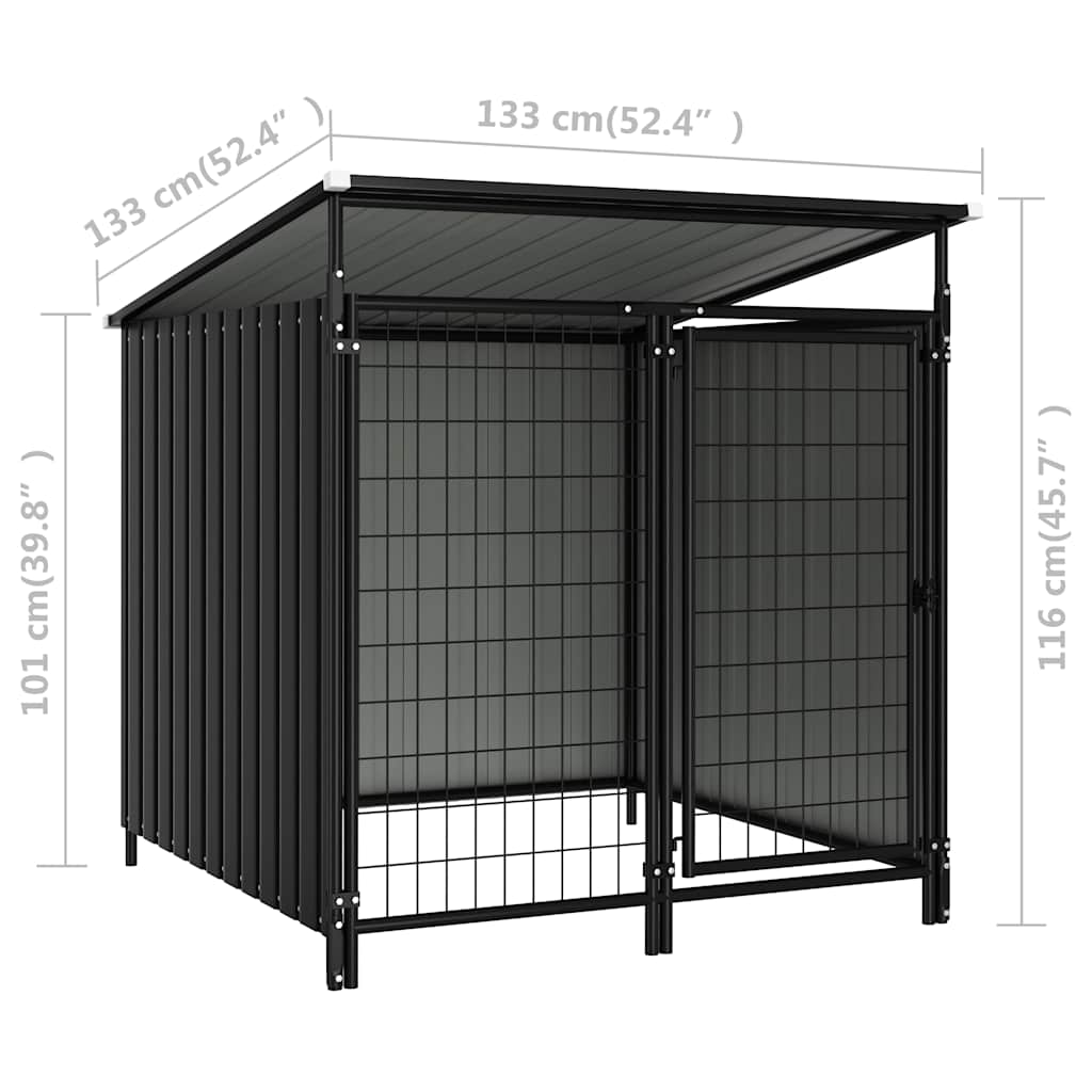 Outdoor Dog Kennel 133x133x113 cm