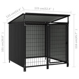 Outdoor Dog Kennel 133x133x113 cm - Low Angle