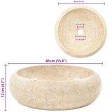 Sink 40x12 cm Marble Cream - Low Angle