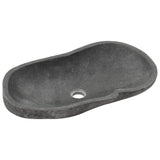 Wash Basin River Stone Oval 60-70 cm - Front View