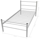 Bed Frame without Mattress Grey Metal King Single Size - Close-Up Angle