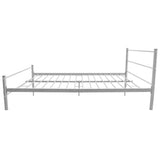 Bed Frame without Mattress Grey Metal Double Size - Top-Down View