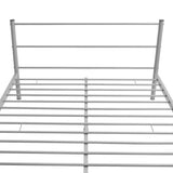 Bed Frame without Mattress Grey Metal Double Size
