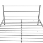 Bed Frame without Mattress Grey Metal Double Size