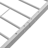Bed Frame without Mattress Grey Metal Double Size - Close-Up Angle