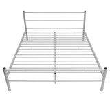 Bed Frame without Mattress Grey Metal Queen Size - Side View