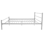 Bed Frame without Mattress Grey Metal Queen Size