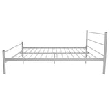 Bed Frame without Mattress Grey Metal Queen Size - Top-Down View