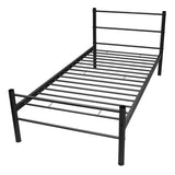 Bed Frame without Mattress Black Metal King Single Size - Front View
