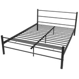 Bed Frame without Mattress Black Metal Double Size - Front View