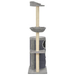 Cat Tree With Sisal Scratching Posts Grey 148 Cm