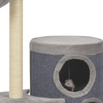 Cat Tree With Sisal Scratching Posts Grey 148 Cm