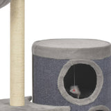 Cat Tree with Sisal Scratching Posts Grey 148 cm - Rear View