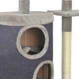 Cat Tree with Sisal Scratching Posts Grey 260 cm - Rear View
