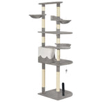 Cat Tree With Sisal Scratching Posts Grey 190 Cm
