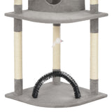 Cat Tree With Sisal Scratching Posts Grey 190 Cm