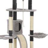 Cat Tree with Sisal Scratching Posts Grey 145 cm - Top-Down View