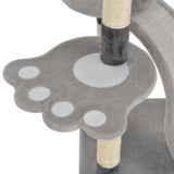 Cat Tree with Sisal Scratching Posts Grey 145 cm - Rear View