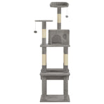 Cat Tree With Sisal Scratching Posts Grey 165 Cm