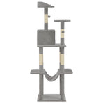 Cat Tree With Sisal Scratching Posts Grey 165 Cm