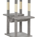 Cat Tree With Sisal Scratching Posts Grey 165 Cm