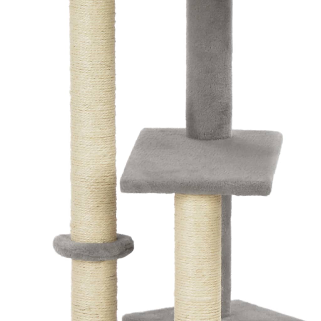 Cat Tree With Sisal Scratching Post Grey 125 Cm