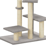 Cat Tree With Sisal Scratching Post Grey 125 Cm