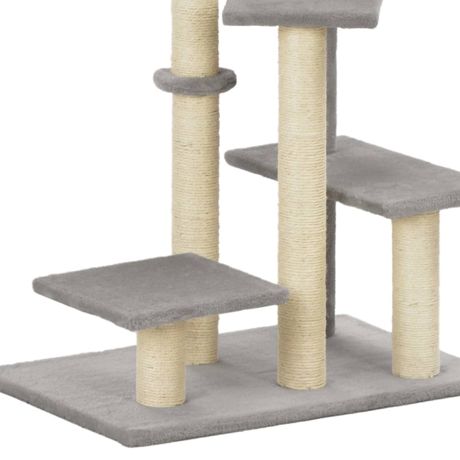 Cat Tree With Sisal Scratching Post Grey 125 Cm