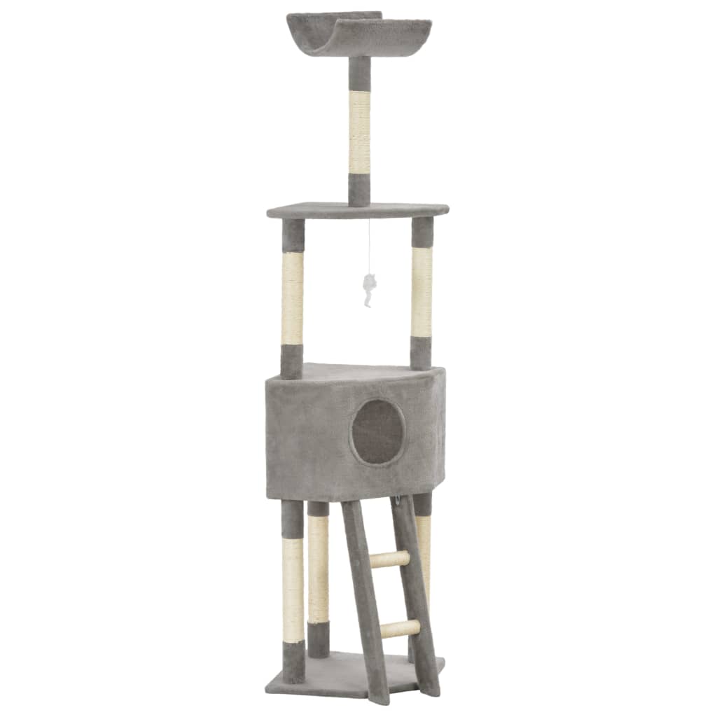 Cat Tree With Sisal Scratching Post Grey 180 Cm