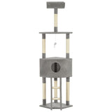 Cat Tree With Sisal Scratching Post Grey 180 Cm