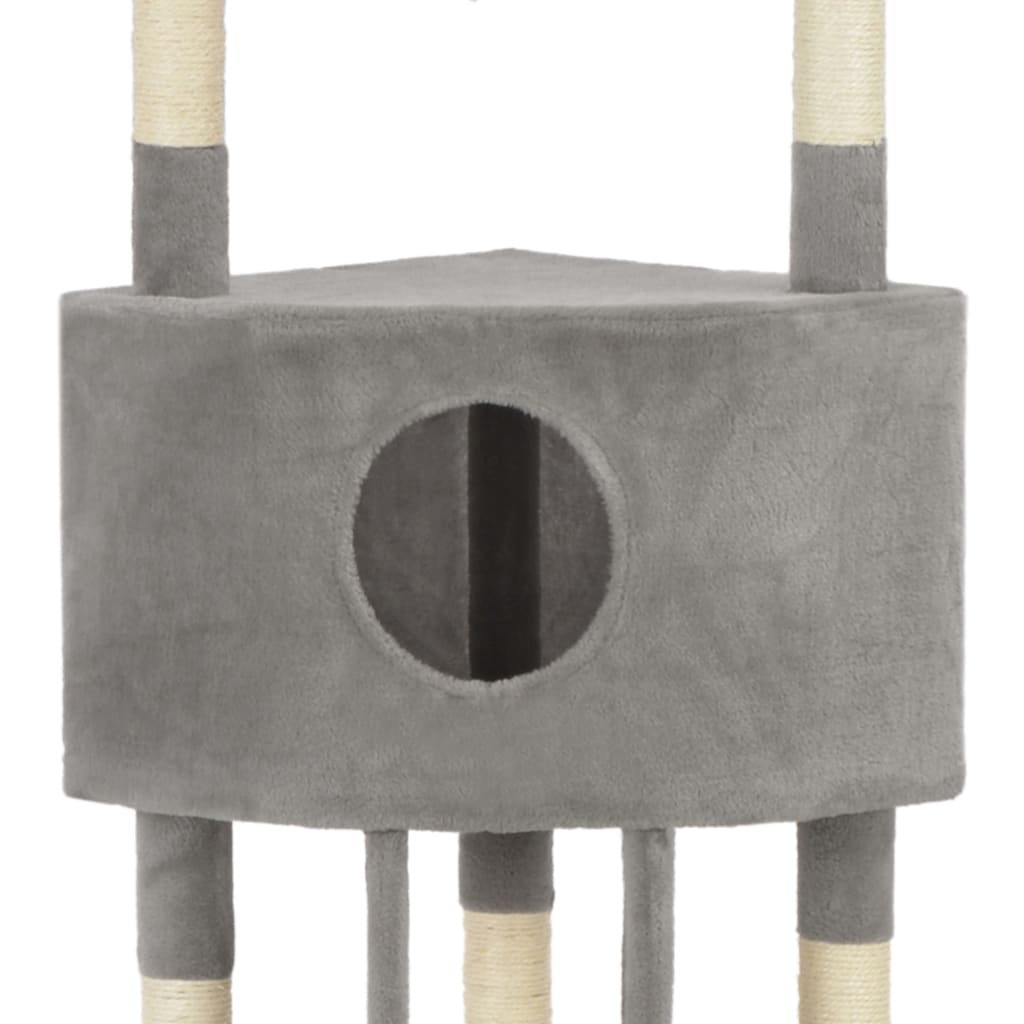 Cat Tree With Sisal Scratching Post Grey 180 Cm