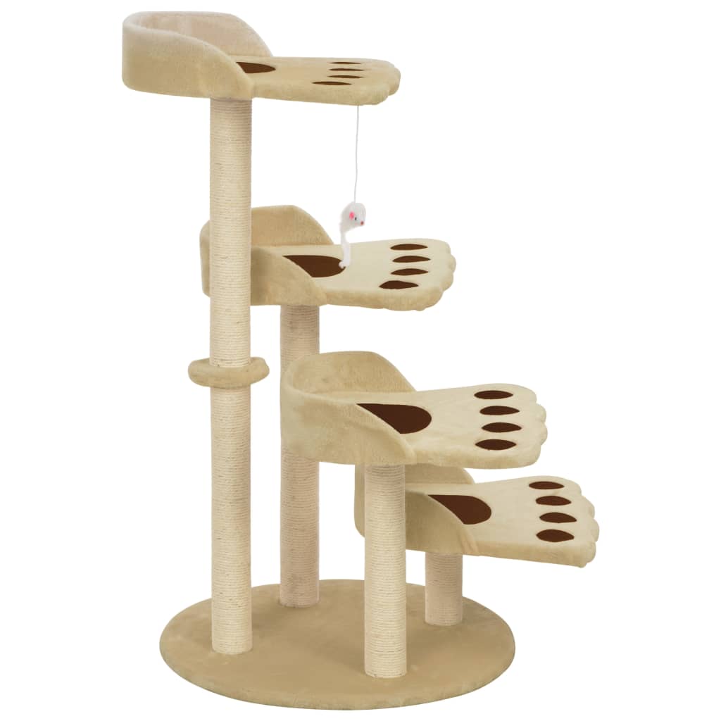 Cat Tree With Sisal Scratching Posts Beige 90 Cm