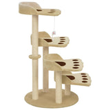Cat Tree With Sisal Scratching Posts Beige 90 Cm