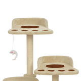 Cat Tree With Sisal Scratching Posts Beige 90 Cm