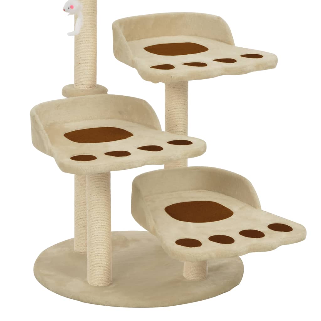 Cat Tree With Sisal Scratching Posts Beige 90 Cm