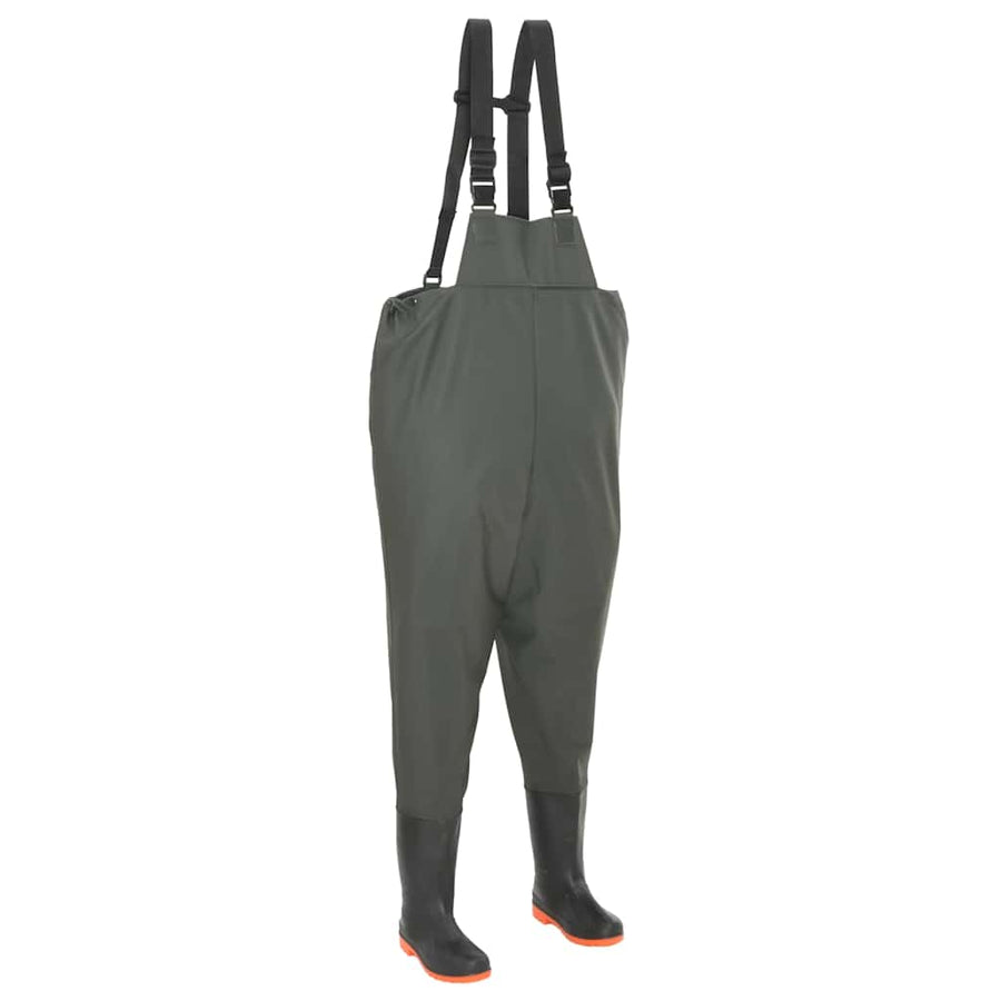 Wading Pants with Boots Green Size 39
