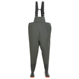 Wading Pants with Boots Green Size 40 - Side View