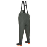 Wading Pants with Boots Green Size 40 - Top-Down View