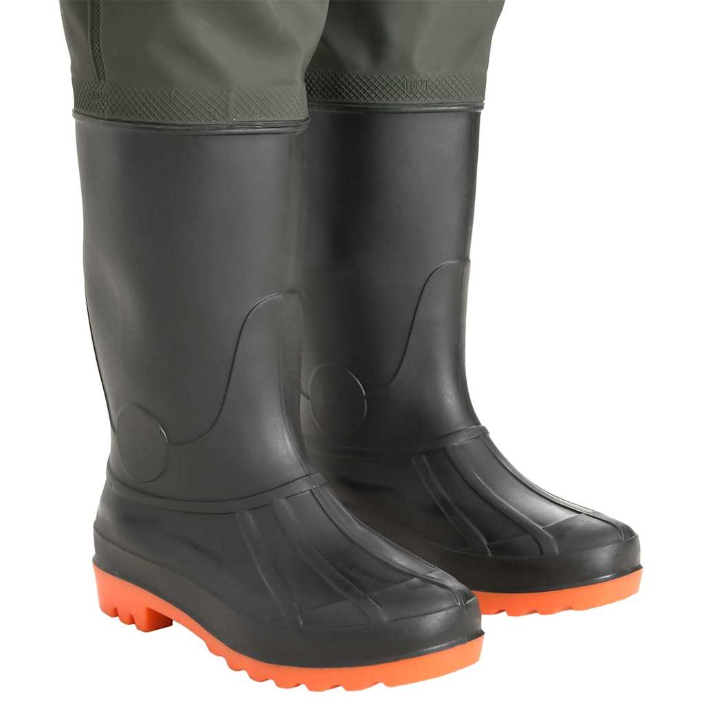 Wading Pants with Boots Green Size 40