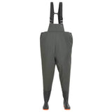 Wading Pants with Boots Green Size 42 - Side View