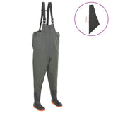 Wading Pants with Boots Green Size 43