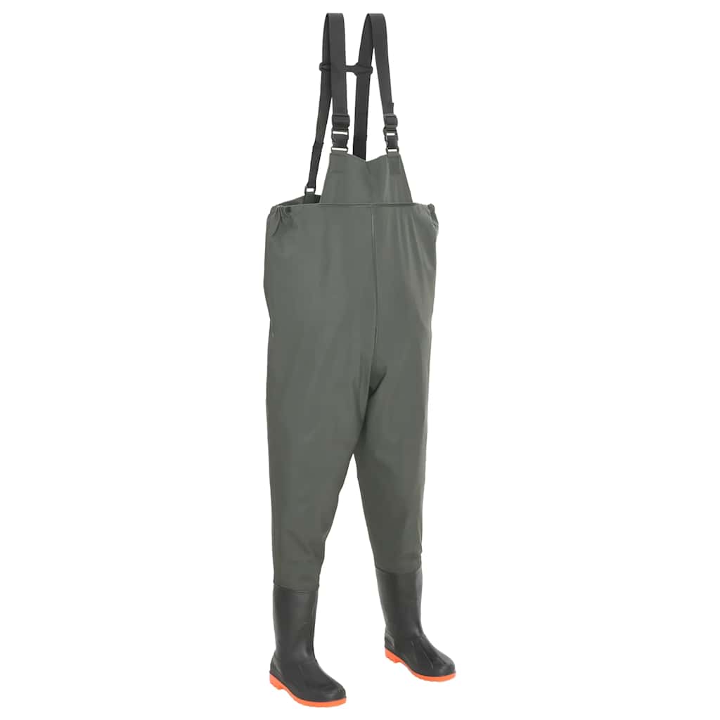 Wading Pants with Boots Green Size 43