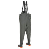 Wading Pants with Boots Green Size 43 - Top-Down View