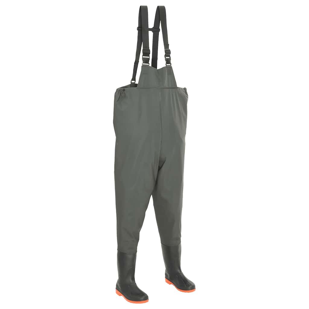 Wading Pants with Boots Green Size 44