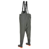 Wading Pants with Boots Green Size 44 - Top-Down View