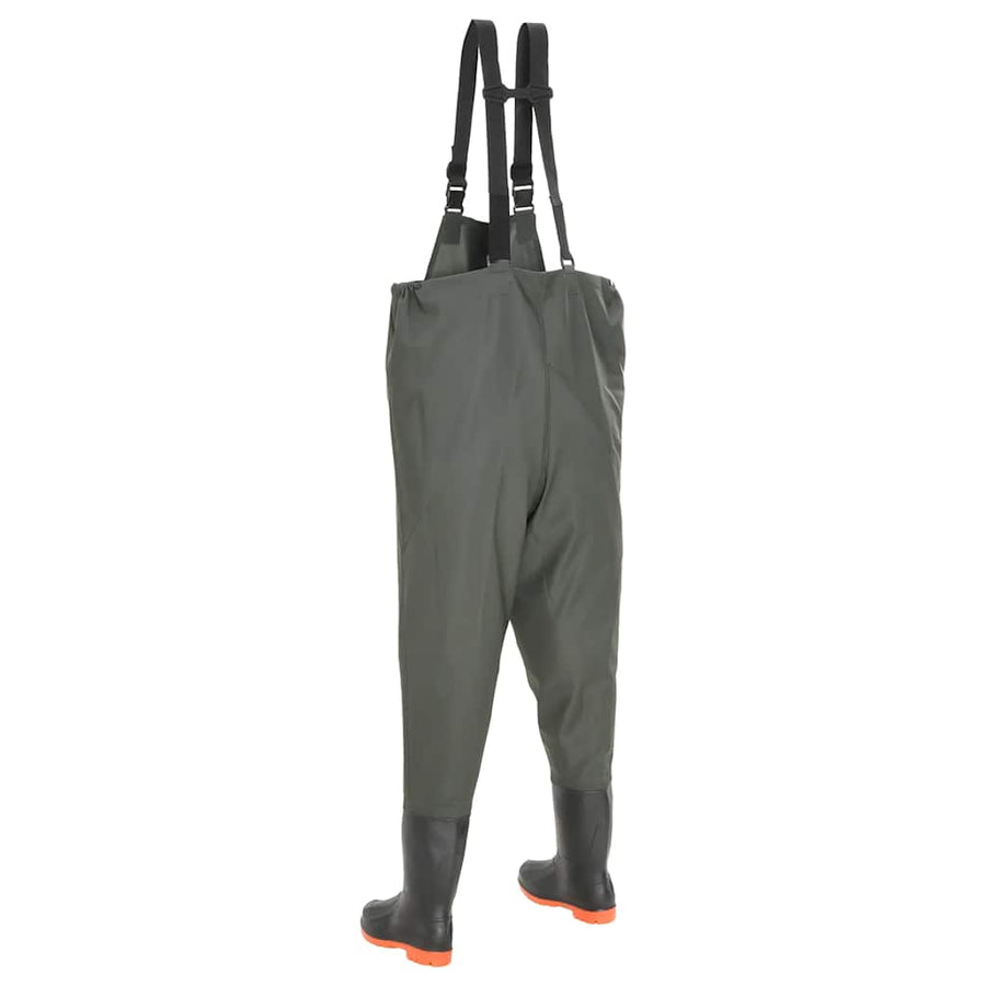 Wading Pants with Boots Green Size 44