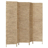 5-Panel Room Divider 193x160 cm Water Hyacinth - Front View