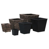 Raised Beds 3 pcs Water Hyacinth Brown - Top-Down View