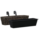 Planters 2 pcs Water Hyacinth Brown - Side View