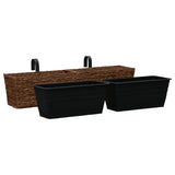 Plant Pots 2 pcs Water Hyacinth Brown - Side View